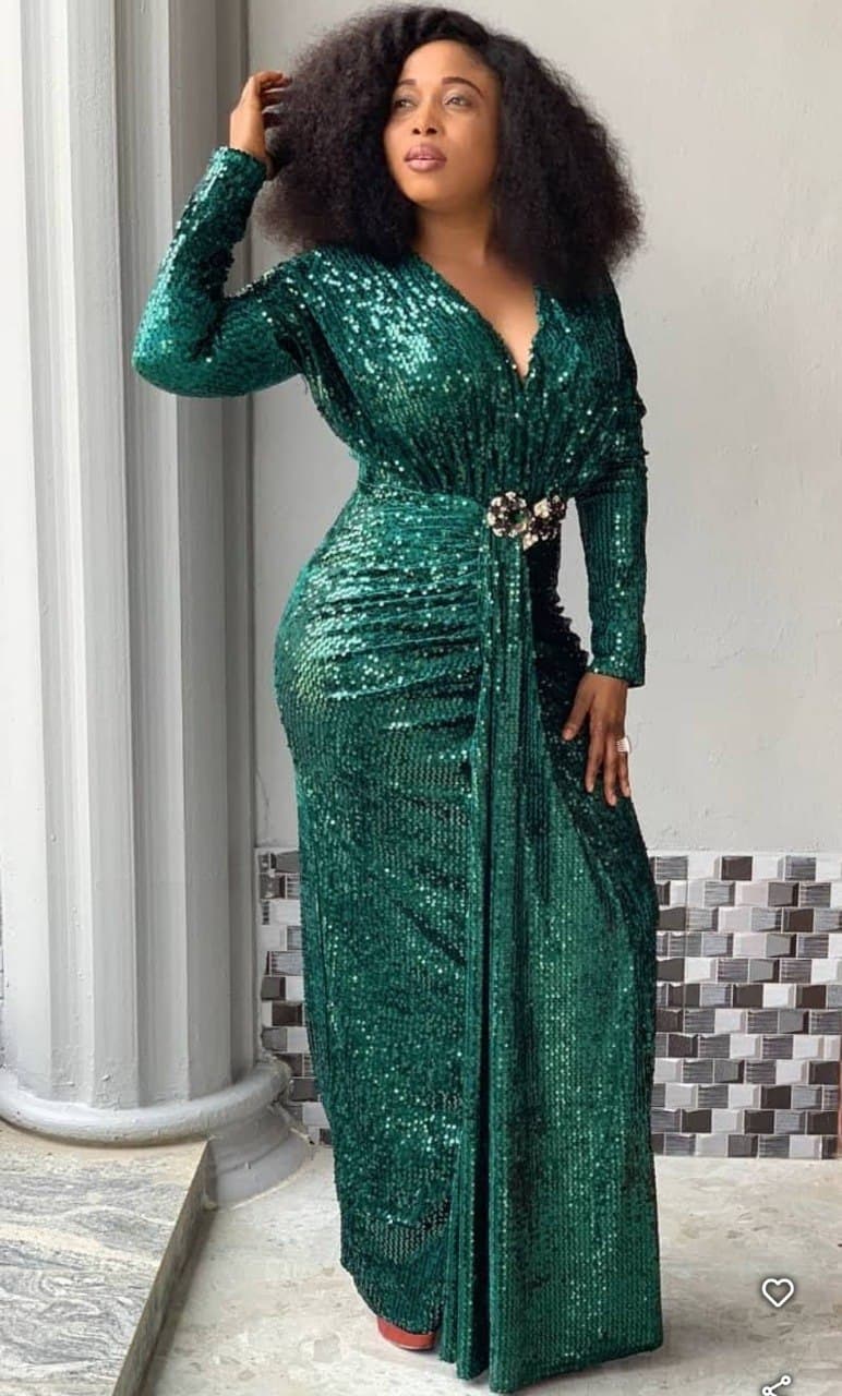 Emerald Sequin Evening Gown